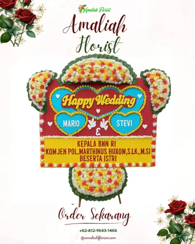 Karangan Papan Bunga Pernikahan di Suangga